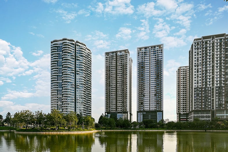 High-rise Buildings near a Murky Body of Water