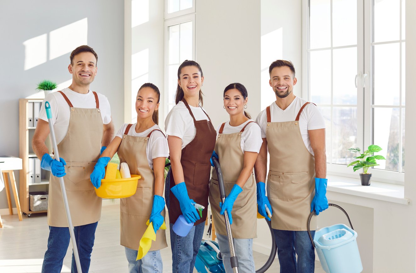 Cleaning Staff during Office or Home Cleanup